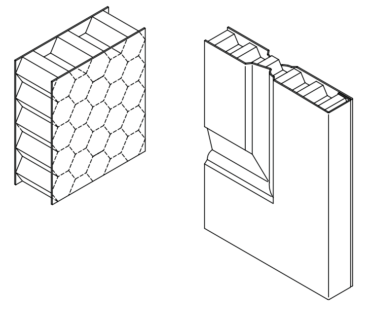 Honeycomb core steel fire door construction
