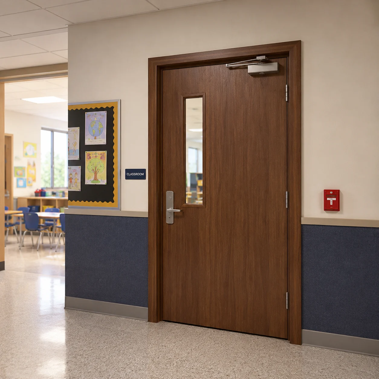 School classroom and corridor doors