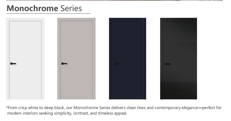 Monochrome interior door color series