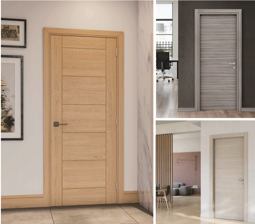 Interior veneered door project applications