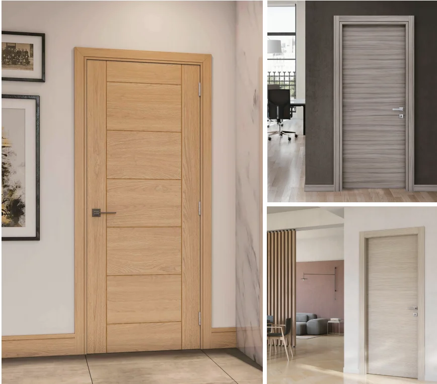 Interior veneered door project applications