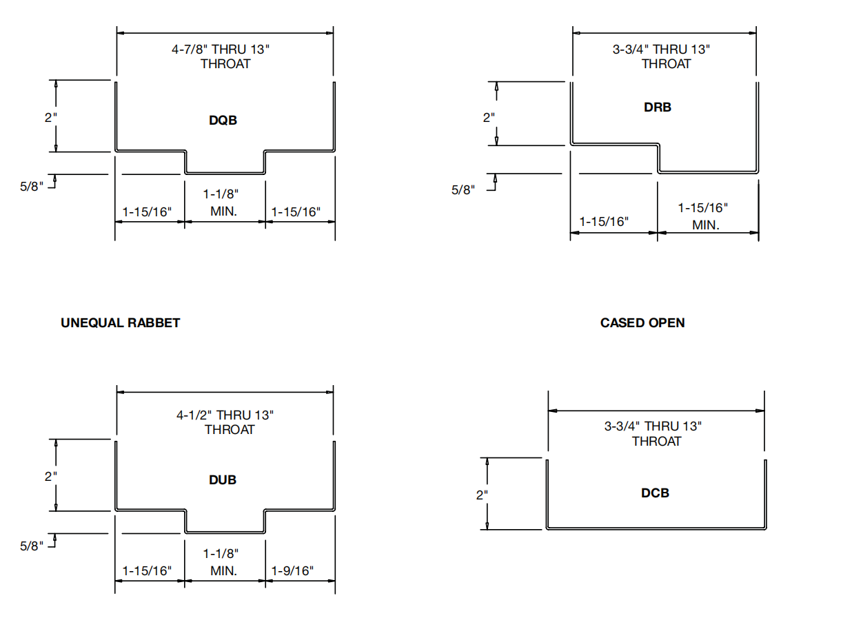 Drywall metal door frame profile options