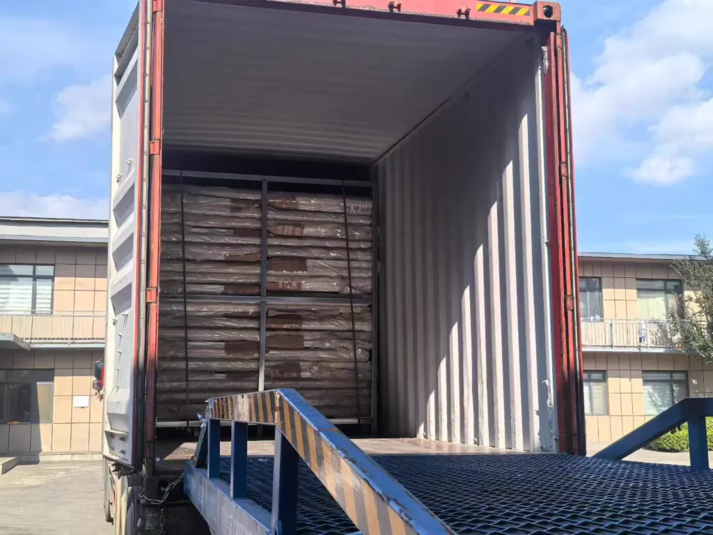 Security seal applied to an export container door